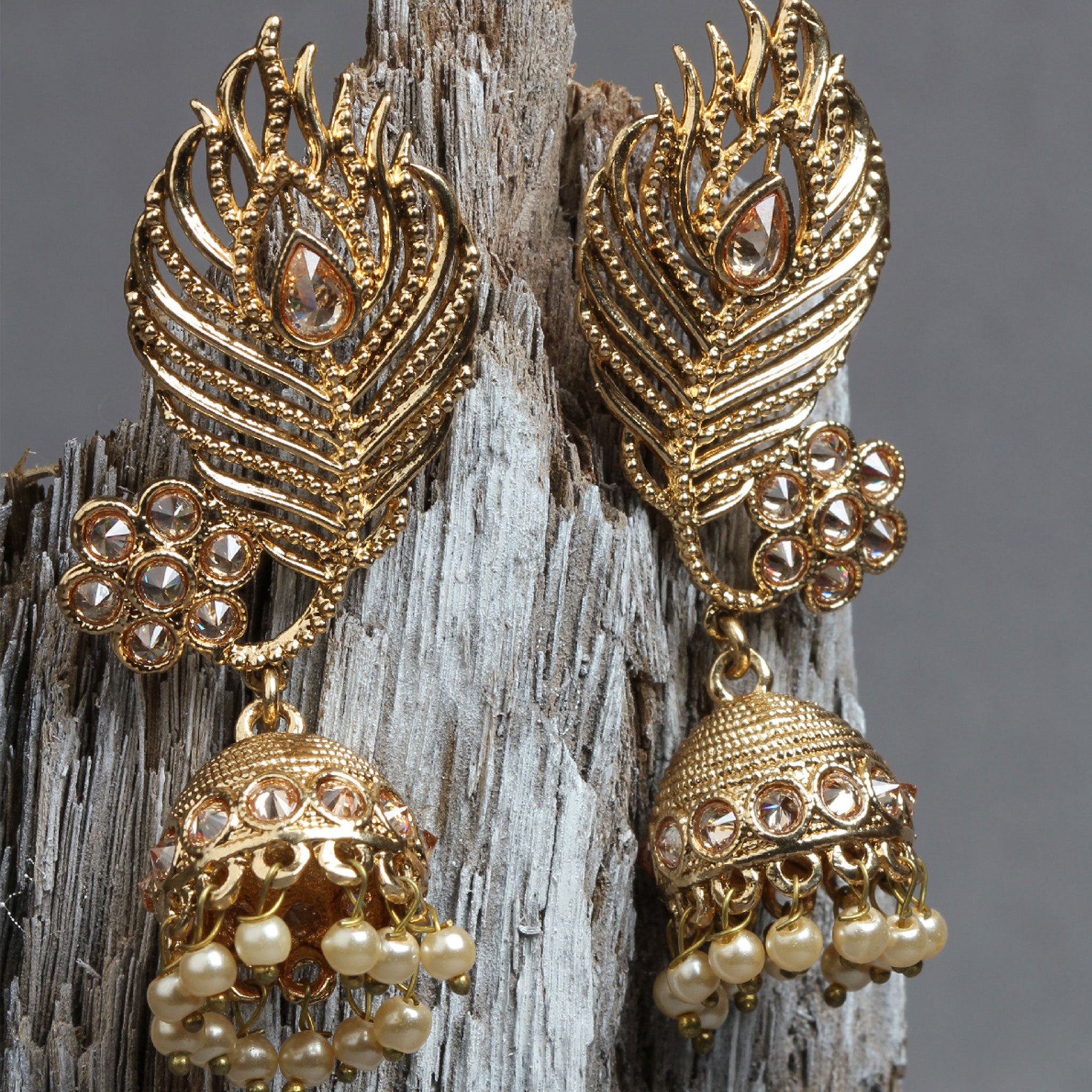 Dazzling Peacock Design Jhumkas