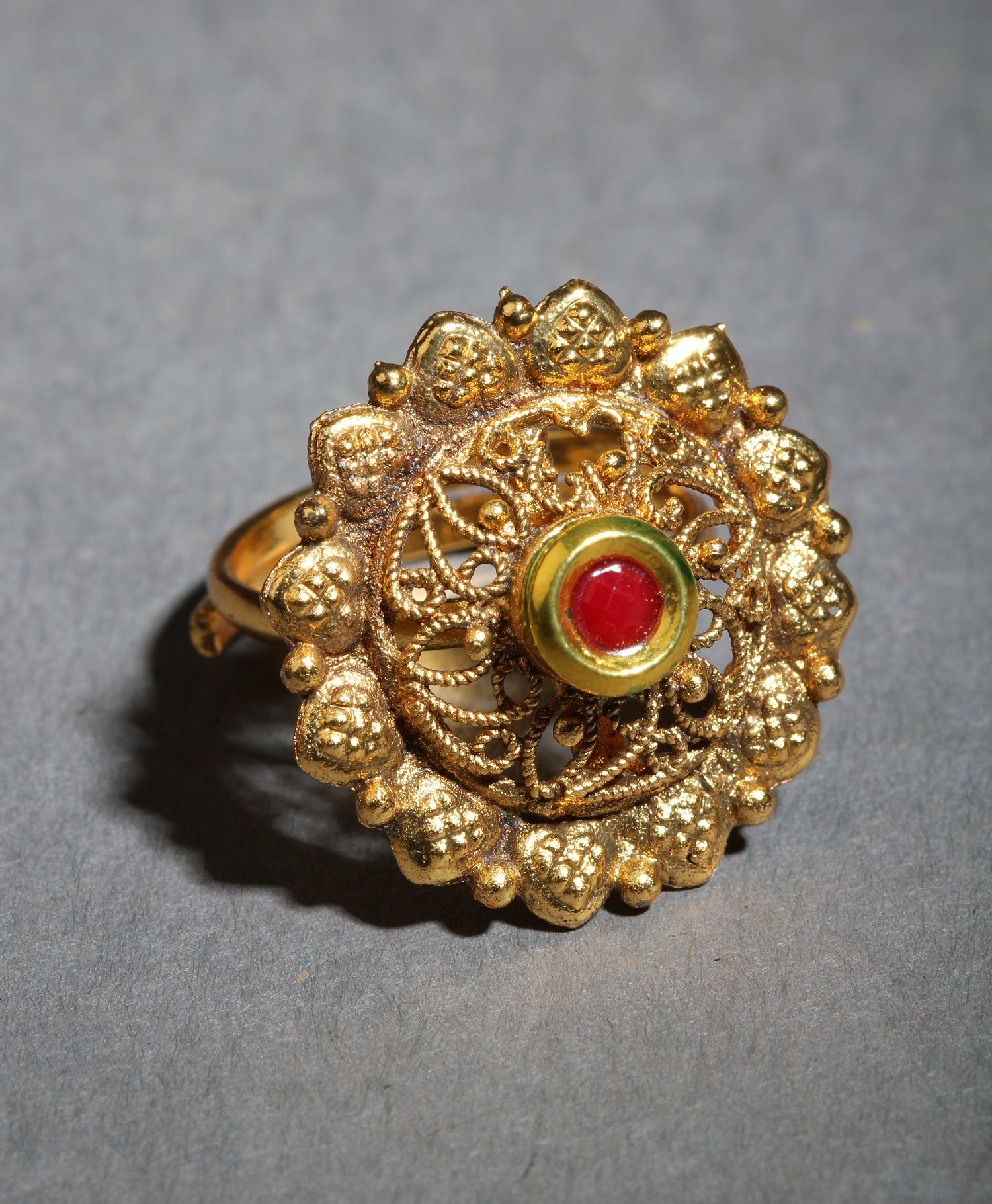 Payal Jewellers Traditional Big Wedding Kundan Stone Finger Ring | Rajputi  Rajwadi Ring Combo for women