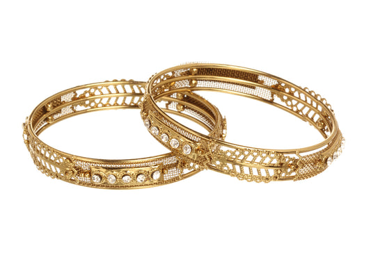 bindhani golden metal bangles 2 set